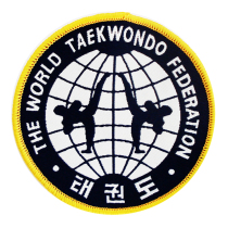 Taekwondo Taekwondo supplies World Union logo Chest logo jewelry TAEKWONDO woven label Special offer