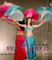 Neilos open bin price belly dance real silk fan long silk fan white head lake blue tail 1 50 m * 0 9 m