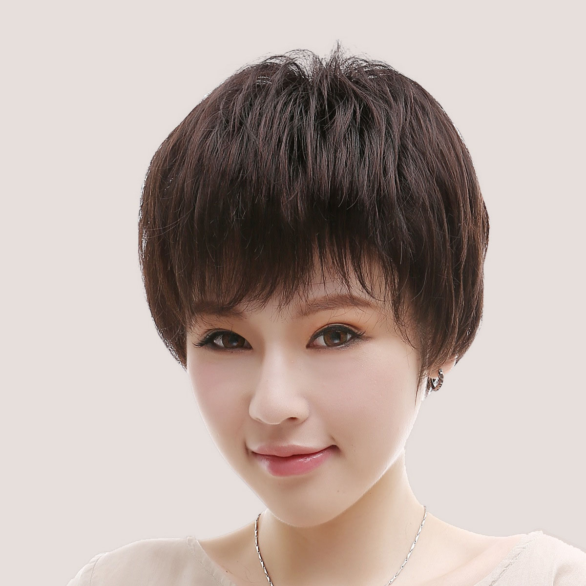 优奇假发短发品牌女士假发套中老年假发中年人OL气质短发送妈妈