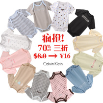 Special offer CK summer baby clothes Summer short-sleeved triangle climbing clothes mens and womens baby romper tops bag fart clothes one-piece clothes