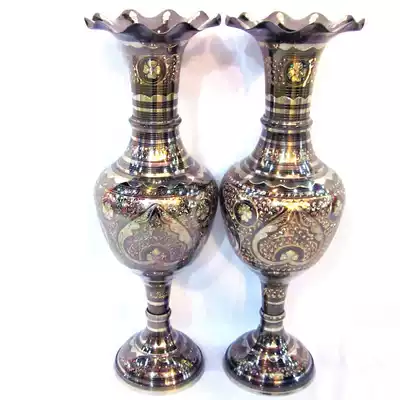 Handicrafts New imported Pakistani bronze bronze carved flower bottle exotic style vase Wedding gift ornaments