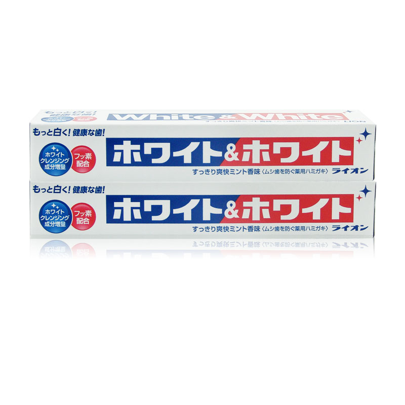 日本进口狮王WHITWHITE美白牙膏150g *2支装