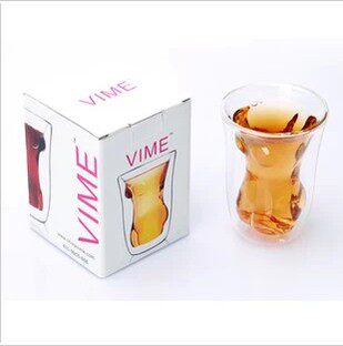 Vime beauty cup heat-resistant beauty double-layer cup borosilicate Meng men's double-layer cup creative personality glass