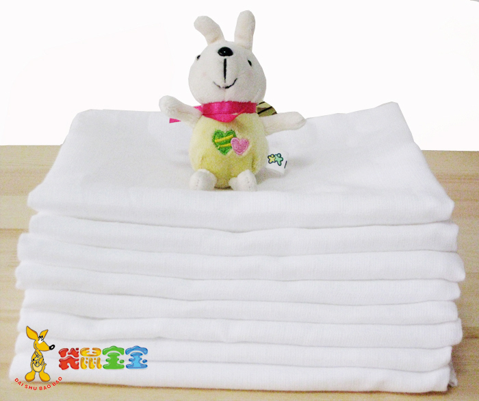袋鼠宝宝 婴儿全棉尿布纱布尿片纱布尿布60*50婴儿用品 5片装