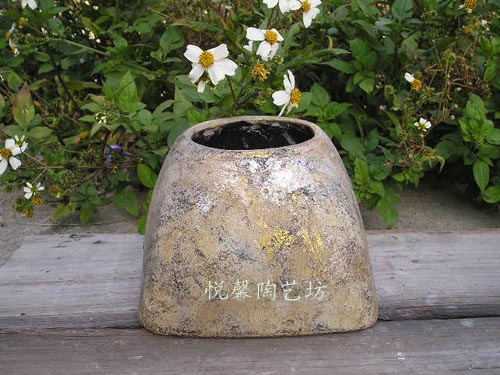 European style vintage pottery flower vase old coarse pottery flower pot Gardening pot ceramic flower pot
