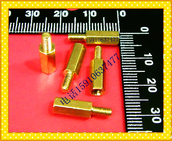 3 * 12 single-pass hexagonal copper column inner diameter 3mm thread 6mm total height 18mm10 only shot 10 only 3 Yuan