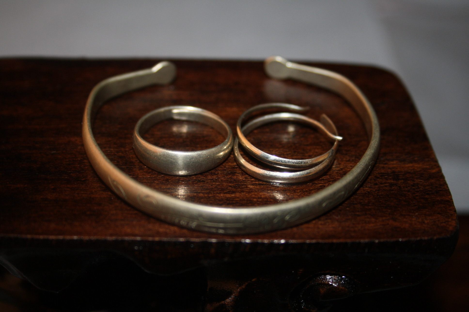 Old Germany silver bracelet ring earrings three-piece set jewelry old bank set jewelry set price Special 1#