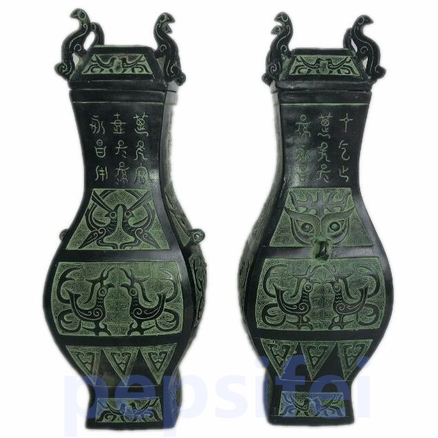 Ancient play bronzes imitated ancient pendulum pieces Fengbottles ancient wineware office desktop pendulum pieces to make a fortune