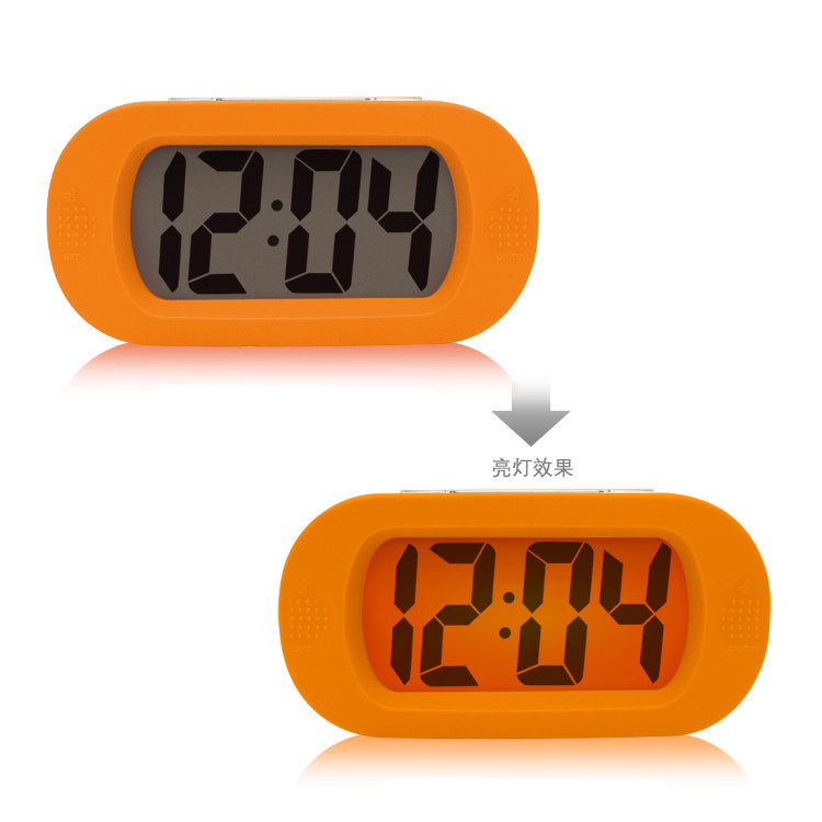 Exported to Europe and the United States High-quality silicone large-screen LCD alarm clock, shock-resistant electronic clock, large digital display alarm clock