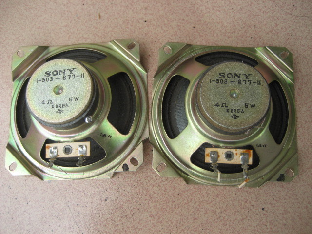 Imported second-hand Sony Sony 4 inch 4Omega 5w high efficiency full-tone cloth edge disassembly speaker pair