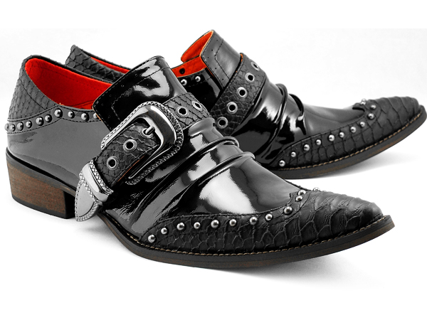 New British pointed shoes metal rivets nightclub catwalk casual trend men's shoes hairdresser's shoes