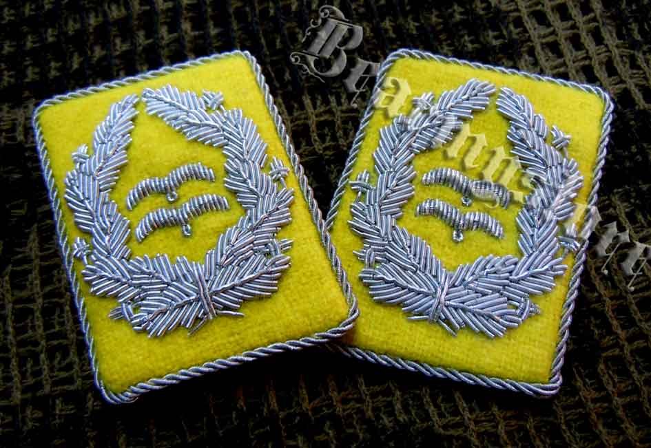 Original style Van German Air Force Lieutenant Colonel Metal Wire embroidery collar of German pilot Golden Yu embroidery seal