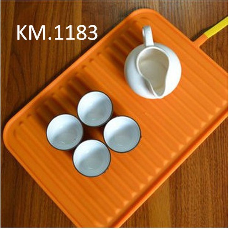 Japanese silicone teacup mat Placemat Heat insulation mat Large thickened table mat Drain pad Anti-scalding handle Pot mat Non-slip mat