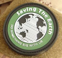 RESCUER-Savior Save the Earth Chapter Marked Velcro Green Low Price