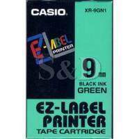 CASIO label ribbon XR-9GN1 (9MM green bottom black character)