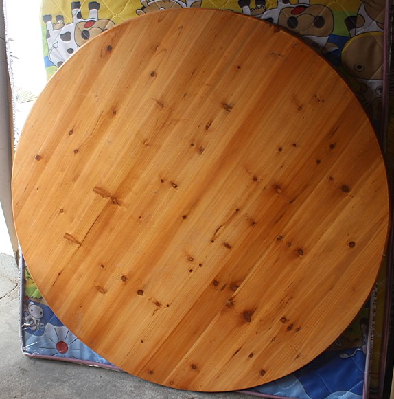 Solid wood Roundtable Dining Table Wedding Restaurant Roundtable Pure Solid Wood Round Table Triplet Wood Table