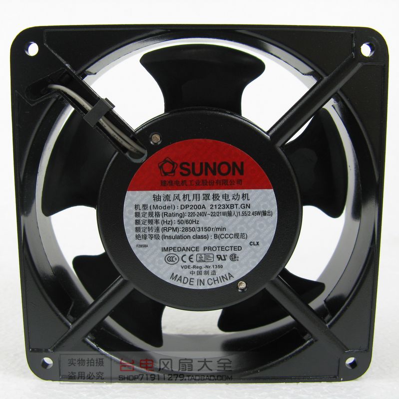 Original installation SUNON enclosure heat dissipation fan 12038 220V DP200A 2123XBT GN high rev