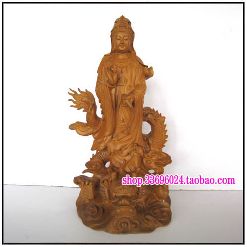 PolyBuddhist septa Guanyin Bodhisattva * Taiwan Buddha statue Xiao Nangmu 19-inch wood carving Guanyin Guanyin