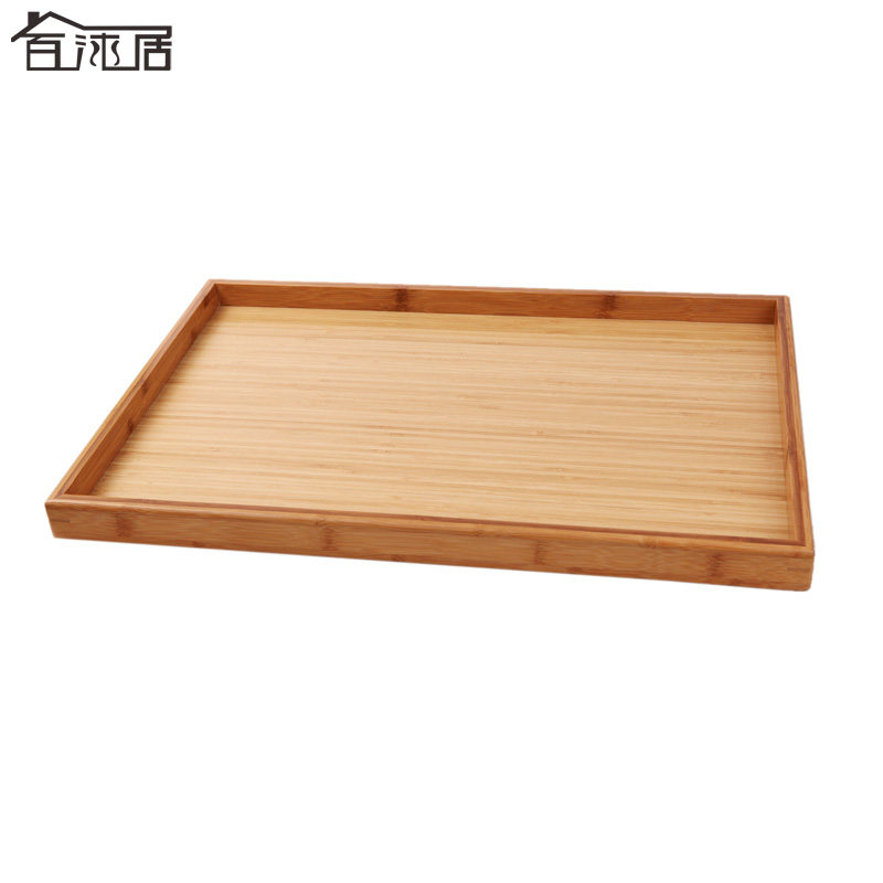 百沐居楠竹制水果托盘功夫茶杯台餐具饺子板大号饭店传菜盘长方形