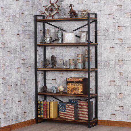 American Country Solid Wood Iron Art Pales Ancient Living Room Settlement Shelf Show Receiving Layer