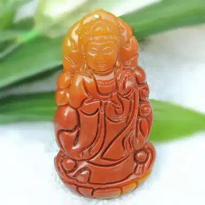 Yunnan Huanglong Jade Guanyin pendant Jade pendant Pendant Yellow wax stone Guanyin Bodhisattva jade pendant genuine 02