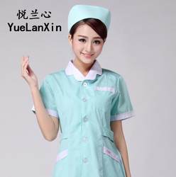 Yuelanxin 간호사 유니폼 의사 유니폼 미용 치과 구강 약국 작업복 코트 물 여름 반팔 NX-36