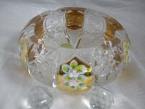 GY116G high quality original Czech imported Crystal plated 18K gold enamel flower refined ashtray