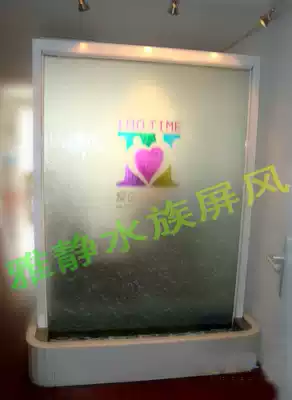 Glass water curtain wall running water screen running water wall flowing water waterfall glass running water wall feng shui Wall