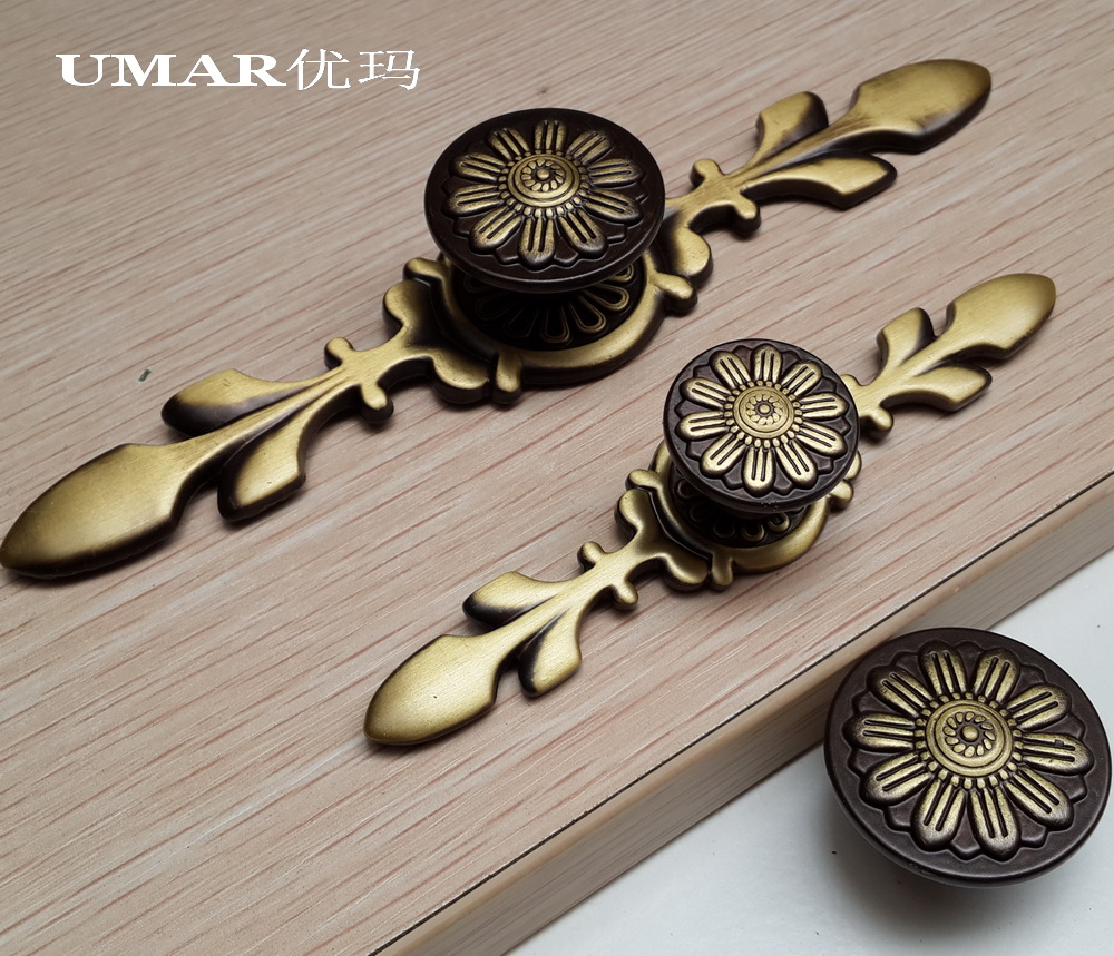 Crown UMAR Umar Home Furniture Pure Copper Cabinet Door Handle Eurostyle Overall Cupboard Door Handle Full Copper American Drawer Handle