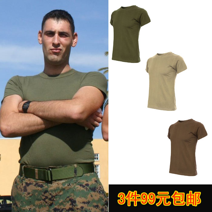 American land bacteria short-sleeved cotton crew neck T-shirt training suit Men's short-sleeved undershirt physical suit comfortable
