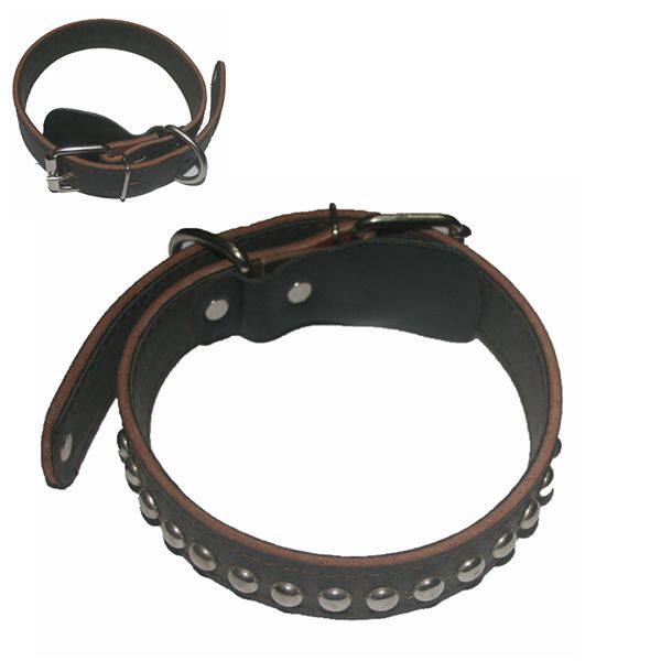 Pet Corticocow Leather Dog Neckline Single Double Row Rivet Bull Leather Neckline Dog Neckline Dog Neckline Dog Collar Dog Collar