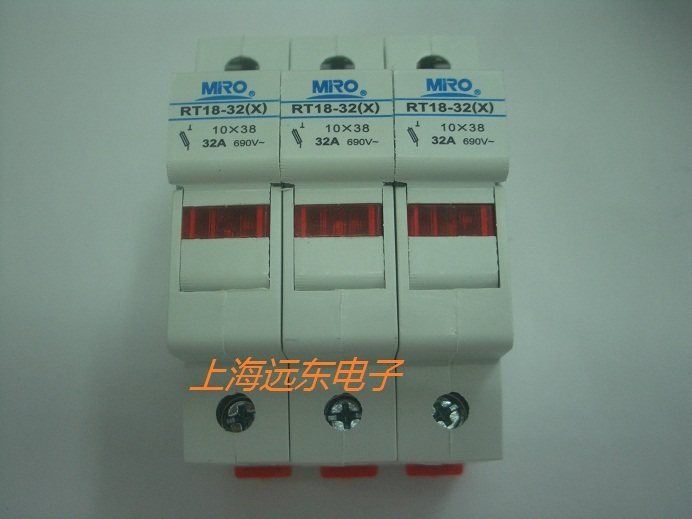 Drinking fused fuse RT18-32X 3P cylinder cap shaped fuse base with lamp (LED) tripole