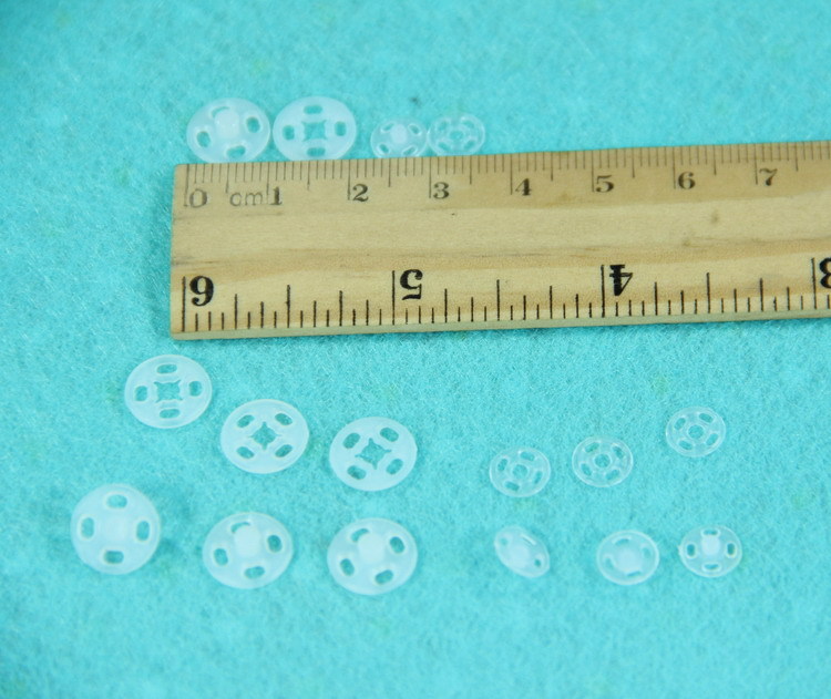 Handmade DIY materials accessories Mini invisible buttons in horse cloth Accessories Mini invisible buttons Concealed Snap by button 10 7MM translucent