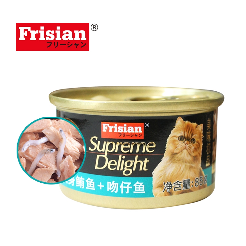 进口富力鲜 猫零食金罐 金枪鱼猫罐头 白身鲔鱼+小吻仔鱼85g
