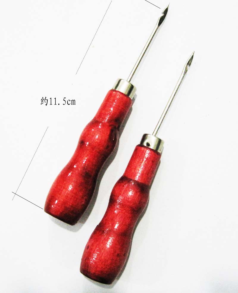 Manual Wooden Handle Cone Upper Sole Thread Crochet Hook Needle Tip Hook Drill one thousand Ton Shoe Drill Hook Shoe Needle Shoe Drill