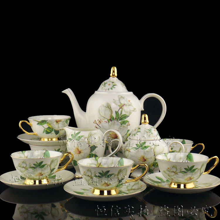 Fifteen coffee cups High-grade European Phnom Penh bone China coffee set British boutique afternoon tea specials