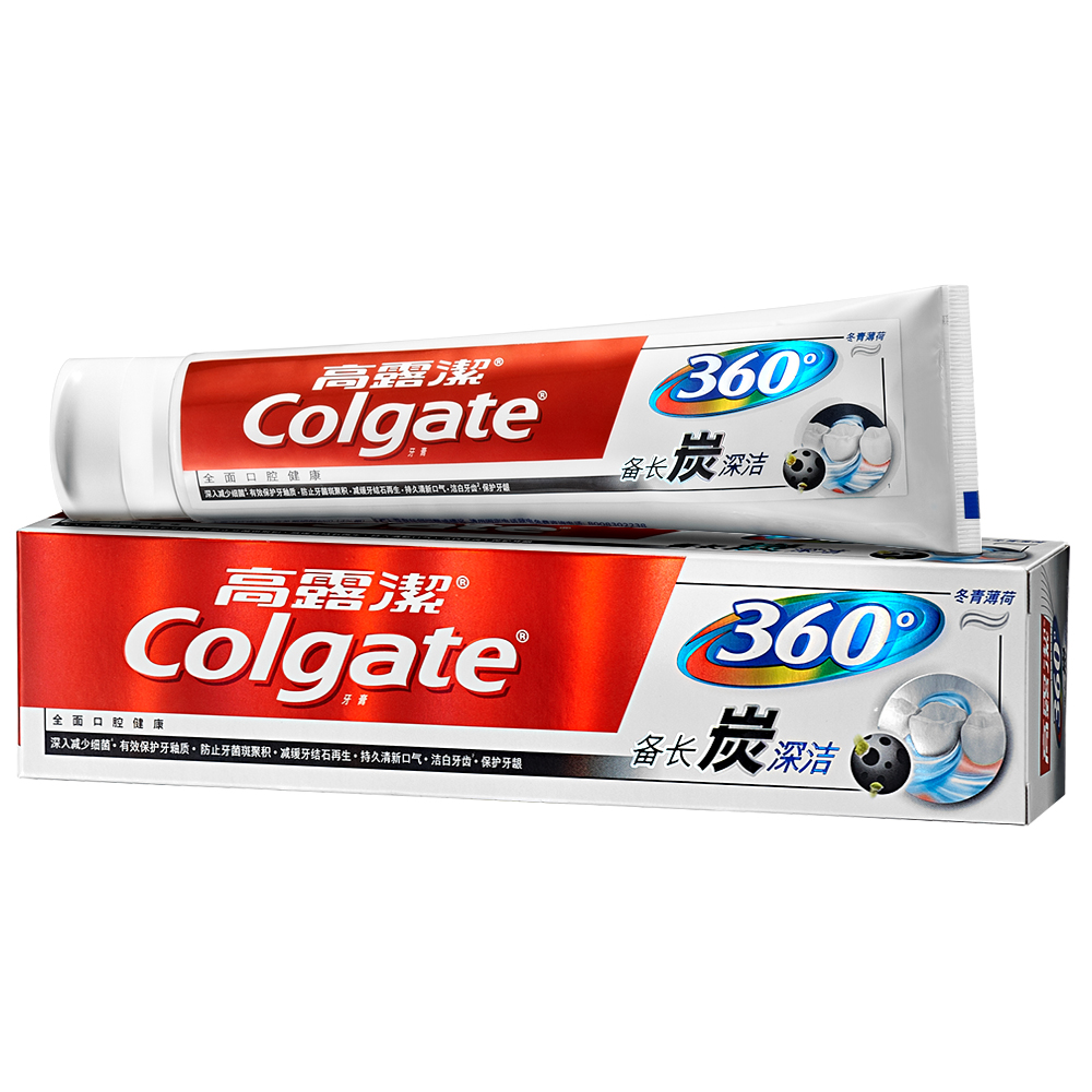 新品 高露洁Colgate牙膏 360备长炭深洁牙膏 180克 深层清洁牙齿