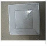 10 5-inch disposable plastic square plate Disposable plate 12 a pack Disposable barbecue plate dessert plate