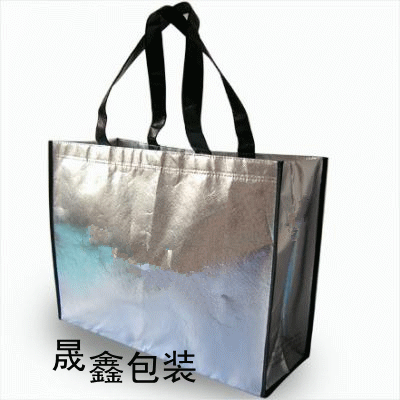 High-grade laser film handbag environmental protection bag publicity bag bright silver leather bag clothing bag fur bag wholesale