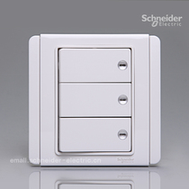 Schneider Metropolis Series Horizontal Large Pressure Panel Triple Double Control Switch with LED Indication (White White)