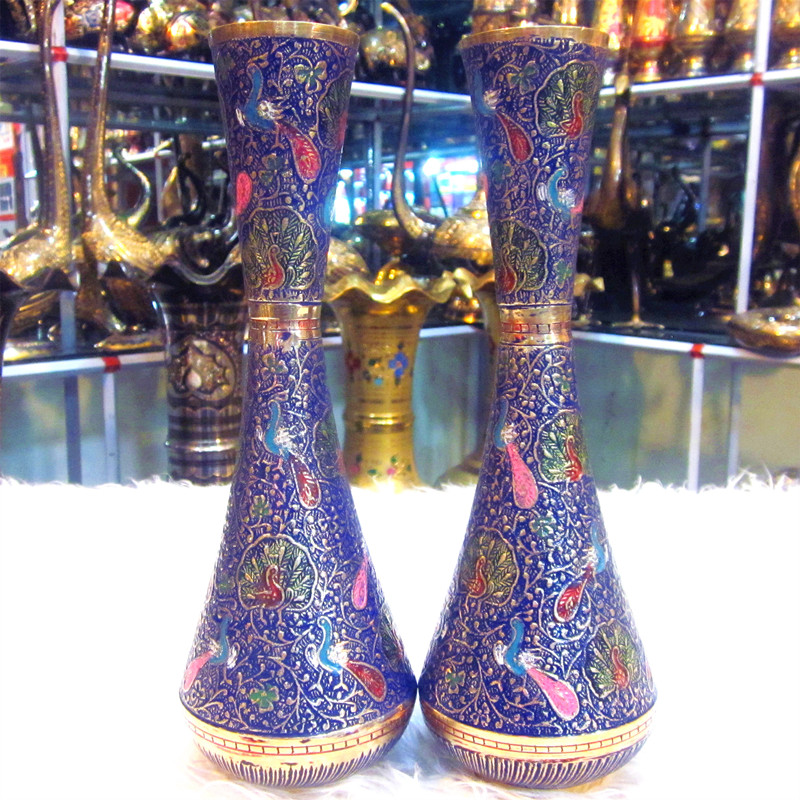 Indian Handicraft Import India Copper Bronze Sculpture Auspicious Ruyi Bottle Lovers Bottle Manufacturer Direct Marketing