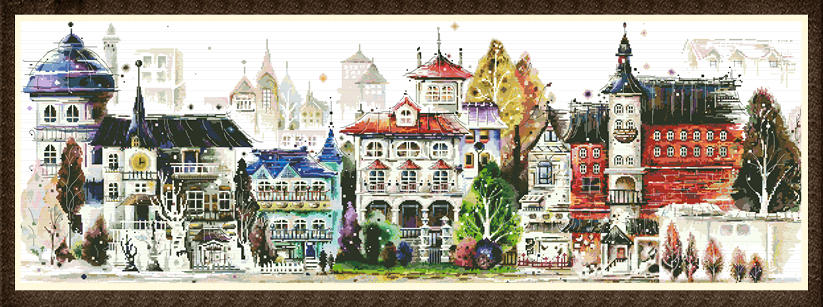 Four Seasons Castle Paper Embroidery 21 pages 128g Color spray cans paper Print