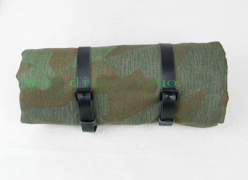 Cracked sheet camouflated rain cape tent cloth 2 Bull leather straps