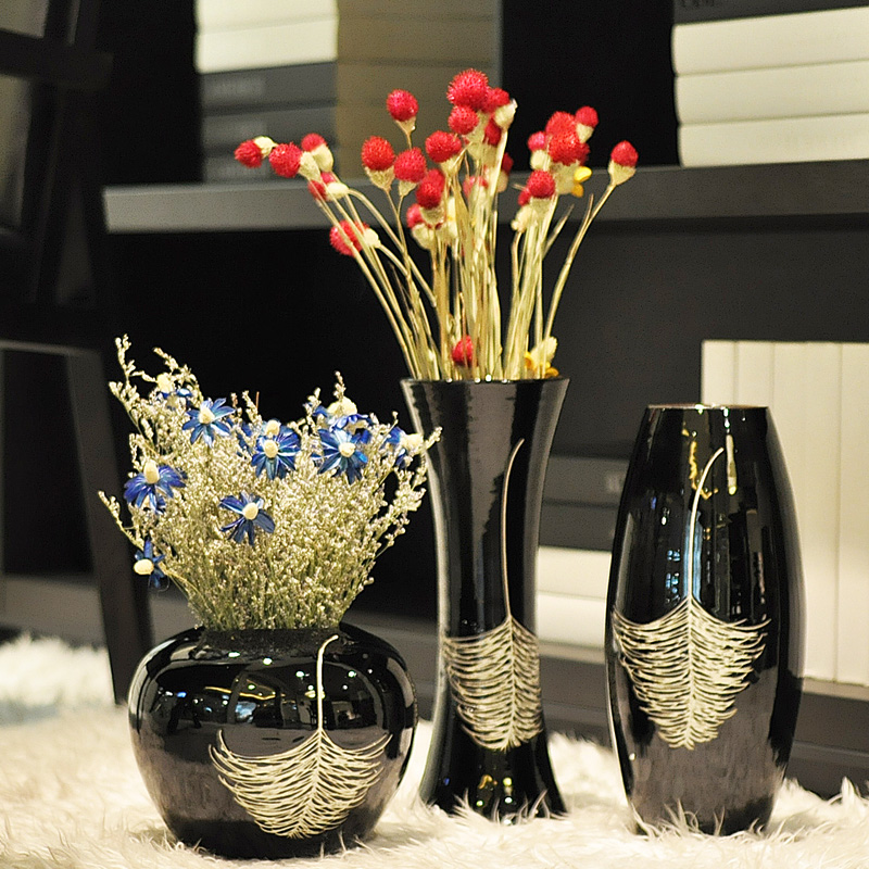 , all dried flowers in yunnan natural props shooting sapphire decorative flower ceramic vases, flower receptacle household act the role ofing is tasted contracted
