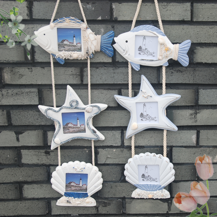 Mediterranean three-connected wall photo frame photo wall combination with picture frame creative children's photo frame home decoration pendant