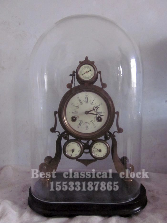 Bell Clairvoyance Glass Hood Skeleton Clock Old Sample-Type Inter-Body Fireplace Genlock Antique Bell Prop Imitation Antique Bell Prop