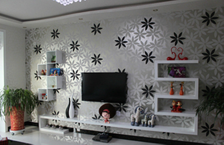 Creative living room TV wall shelf wall-mounted TV cabinet background wall partition video rack