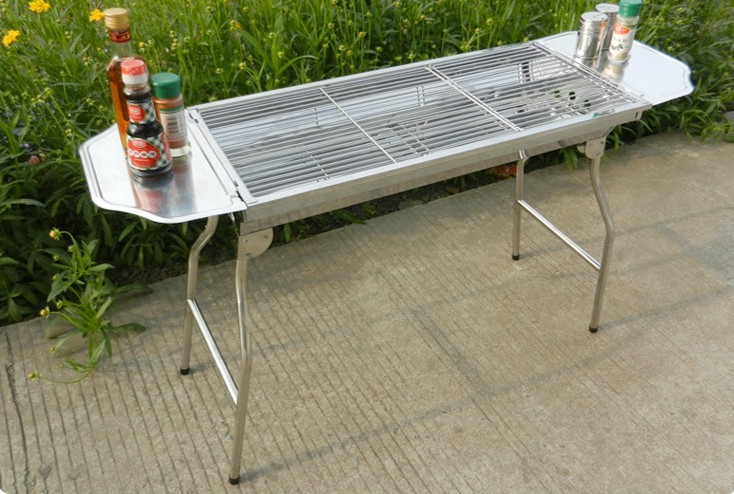 Stainless Steel BBQ Grill Outdoor Portable Home Grill Outdoor Large Thickened Charcoal Grill Stove