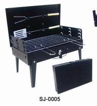 Outdoor barbecue folding grill tote box type portable grill oven