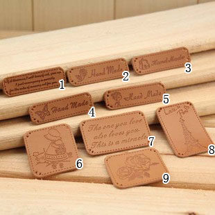 Hand-made patchwork DIY leather label PU indentation leather label hand-made small label 9
